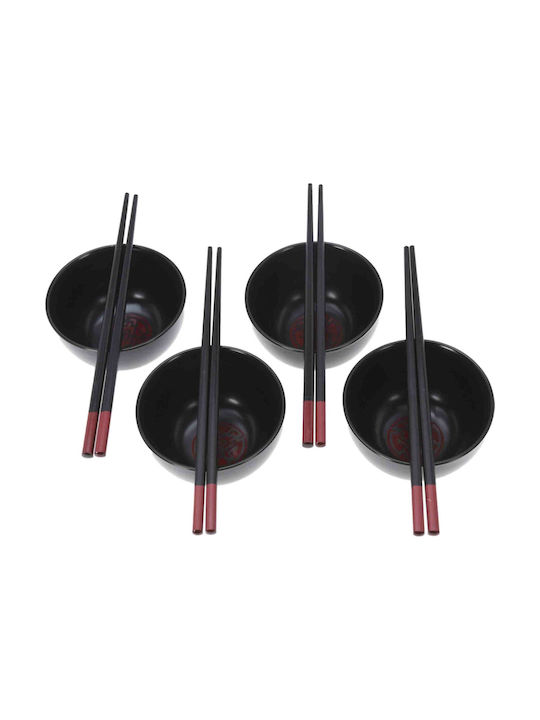 Excellent Houseware Μπωλ Σερβιρίσματος Στρογγυλό Κεραμικό Μαύρο με Διάμετρο 10.5εκ. 8τμχ