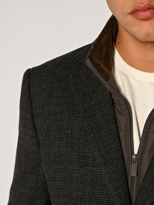Men's Winter Suit Jacket Regular Fit Brown