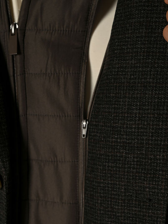 Men's Winter Suit Jacket Regular Fit Brown