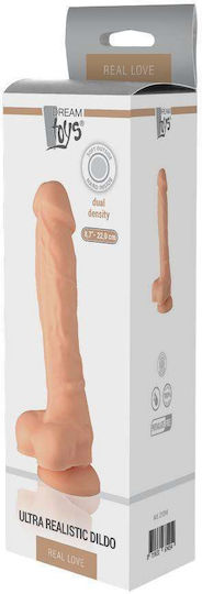 Dream Toys Ultra Realistic Dildo Dual Density Realistic Dildo with Balls and Suction Cup Flesh 22cm