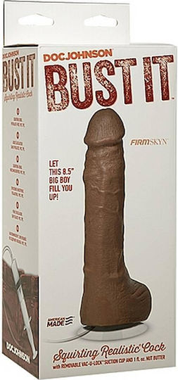 Doc Johnson Bust It Ρεαλιστικό Dildo με Βεντούζα και Δυνατότητα Εκσπερμάτωσης Καφέ 22cm