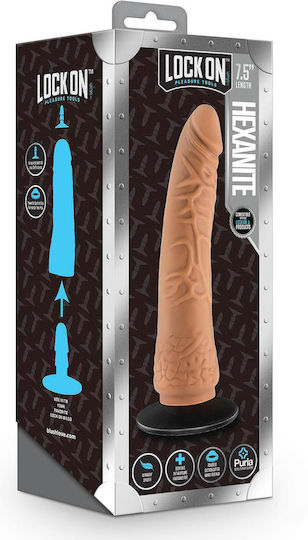 Blush Lock On Hexanite Glass Dildo With Suction Cup Mocha 19cm
