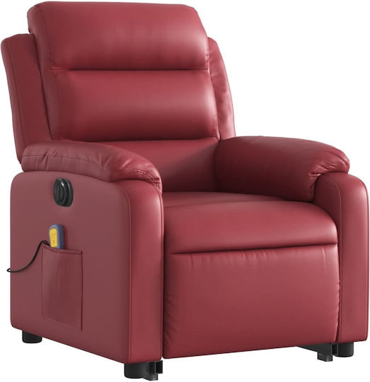 Relaxsessel Friseurwaschbecken mit Fußhocker aus Kunstleder Bordeaux 75x92.5x100cm