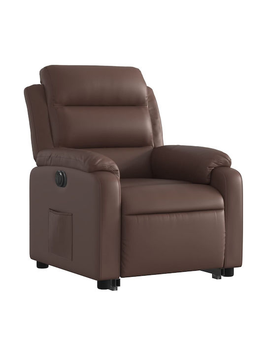 Relax Armchair with Footstool from Leatherette Coffee 75x92.5x100cm