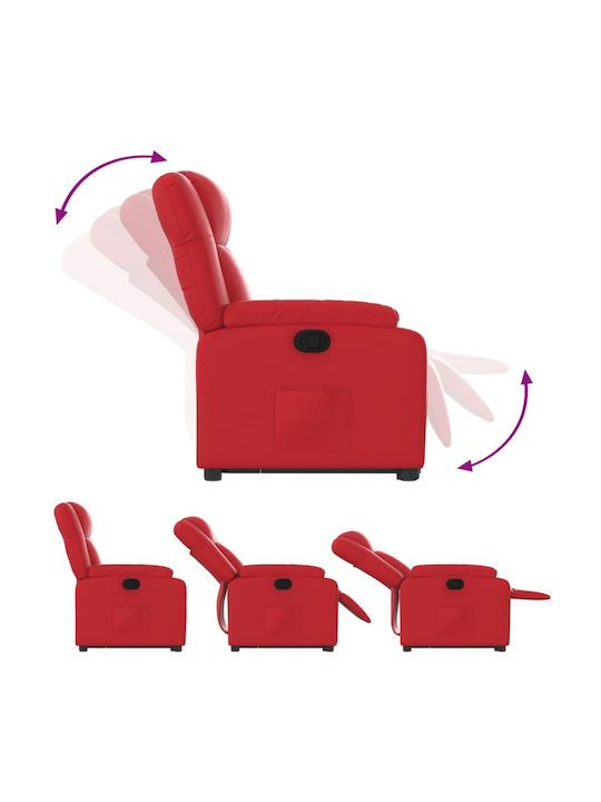 Sessel mit Fußhocker aus Kunstleder Red 77x95x99cm