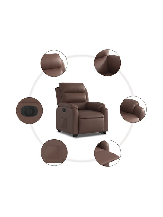 Relax Armchair with Footstool from Leatherette Coffee 75x92.5x100cm