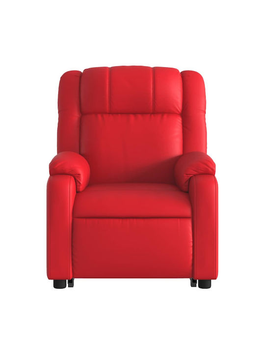 Sessel mit Fußhocker aus Kunstleder Red 77x95x99cm