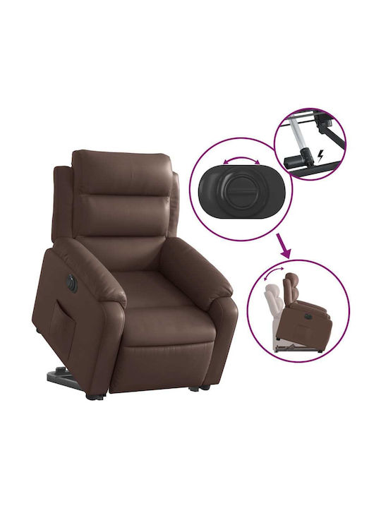 Relax Armchair with Footstool from Leatherette Coffee 75x92.5x100cm