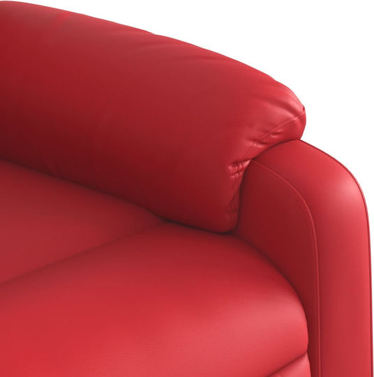 Relaxsessel Friseurwaschbecken mit Fußhocker aus Kunstleder Red 77x95x99cm