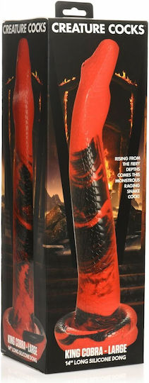 XR Glass Dildo With Suction Cup Red 36cm