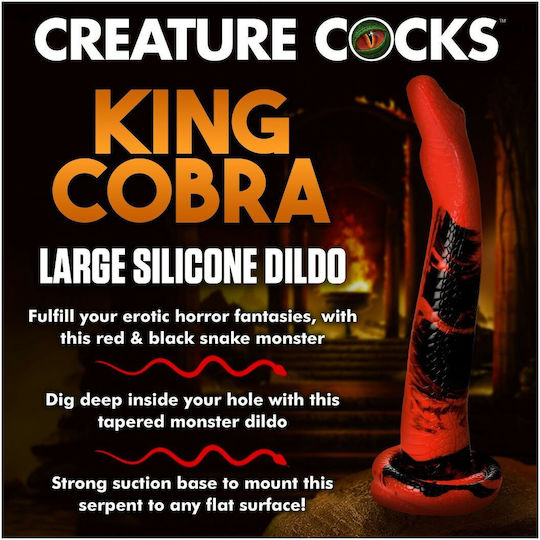 XR Glass Dildo With Suction Cup Red 36cm