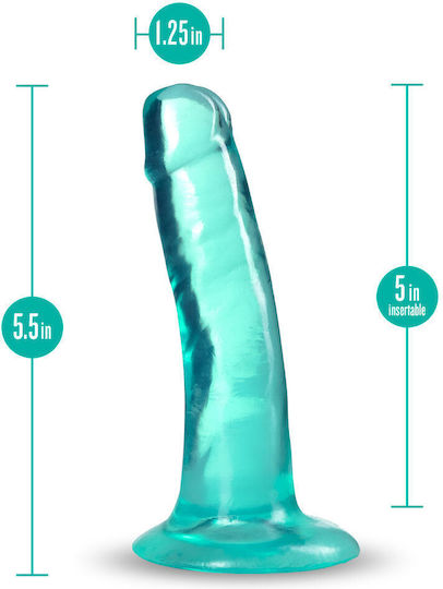 Blush B Yours Plus Hard N’ Happy Реалистично дилдо Със смукателна чашка Teal 14см