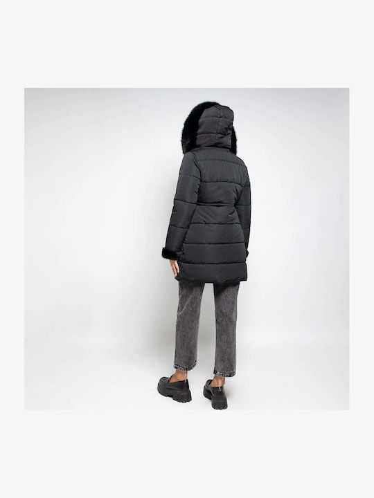 Lungă Jachetă de femei Puffer Black