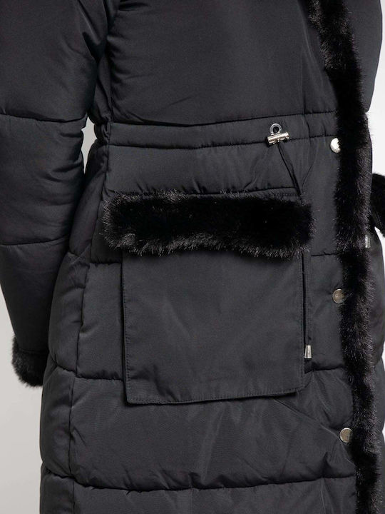 Lungă Jachetă de femei Puffer Black