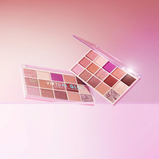 MUA 15 Shade Lidschattenpalette Matt in fester Form Virtual Glow 12gr