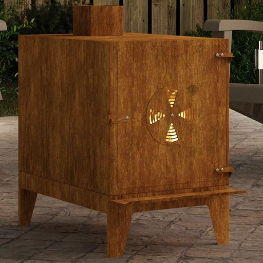 Vidaxl Camping Stove 35x50x60 Cm Corten Steel Brown
