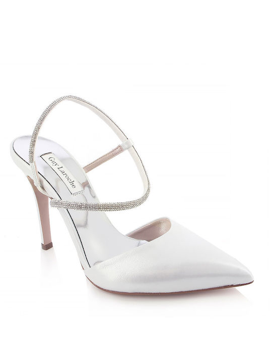 Guy Laroche Leather Stiletto White High Heels