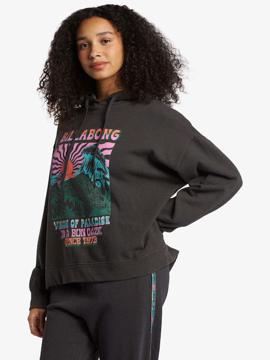 Keep It Up Long Women's Sweatshirt Hooded Black Sands