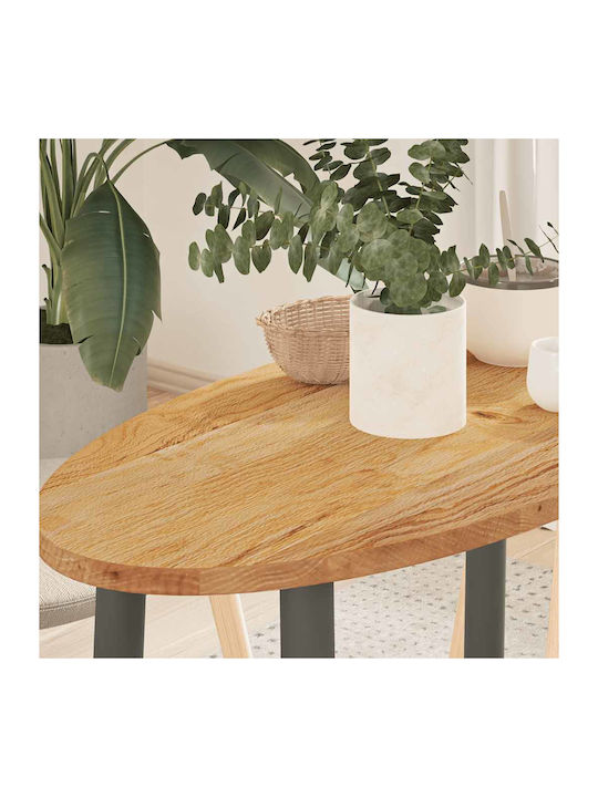 Tischplatte Hellbraun 80x40x2 cm Eichenholz Oval