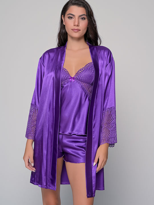 Milena by Paris Winter Satin,σατεν Babydoll Lila