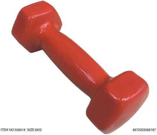 MV10-600 Vinyl Hexagon Dumbbell 1 x 6kg Non-slip Red