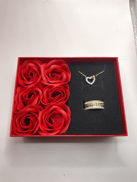 Set mit Halskette & Ring aus Stahl