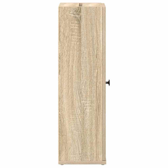 vidaXL Wall Hung Cabinet Bathroom Column Cabinet L20.5xD22xH72cm Oak