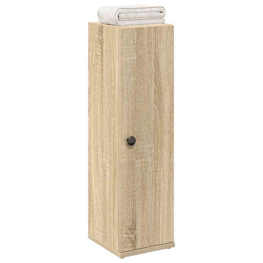vidaXL Wall Hung Cabinet Bathroom Column Cabinet L20.5xD22xH72cm Oak