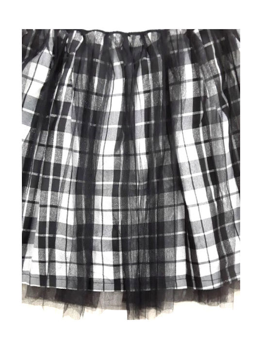 Evita Kids Tulle Skirt Checked Black