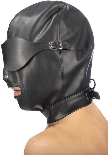 Fetish Tentation BDSM Μάσκα Fetish Hood With Strap & Eye Cover σε Μαύρο Χρώμα
