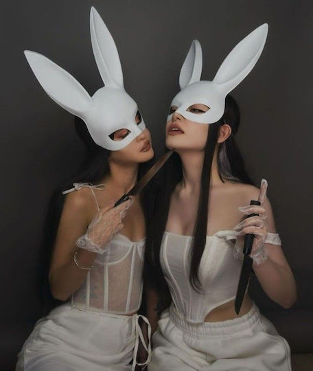 Leg Avenue Masquerade Rabbit Mask BDSM Μάσκα σε Λευκό Χρώμα
