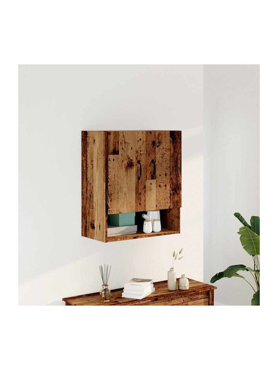 Wand Wohnzimmer Vitrine aus Spanplatte Alt Holz 60x31x70cm
