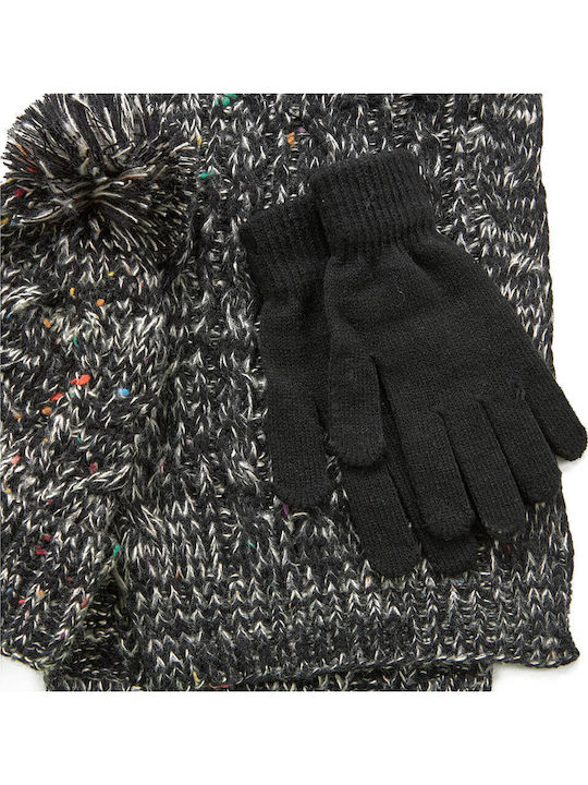 Beanie Γυναικείος Σκούφος Πλεκτός σε Μαύρο χρώμα