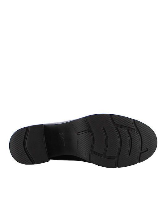 Leder Pumps mit Mittelhohem Absatz Schwarz