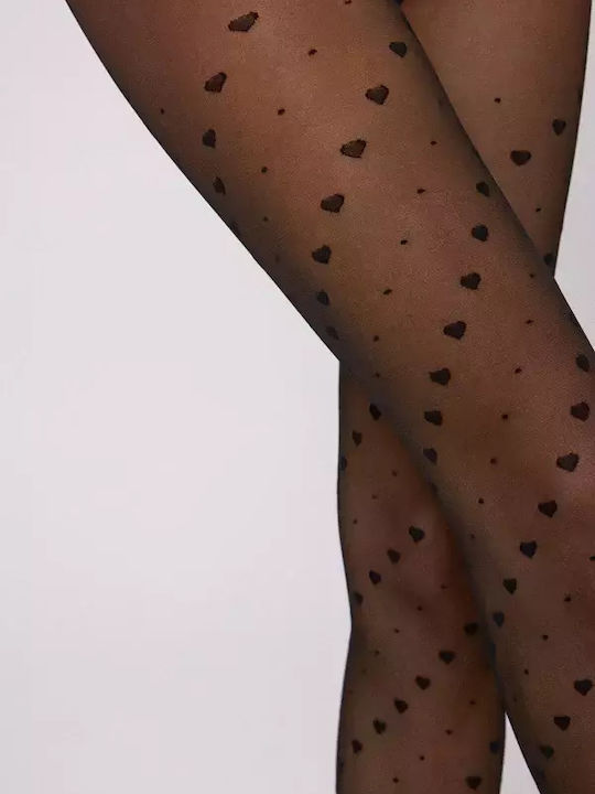 Ciorapi dama 20 Den Black Print