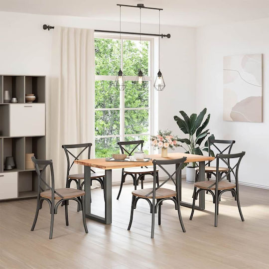 vidaXL Metallisches Möbelbein 2Stücke Für Tisch / Beistelltisch / Büro 60x72cm Anthrazit