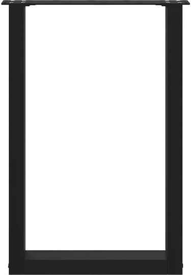 vidaXL Металик Крак На Мебел 2 Бройки Подходящ За Маса / Малка Маса / Офис 50x72см Черен
