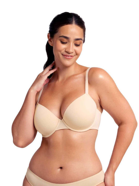 Demi Sticker Sticker Bra Underwire Red & Beige