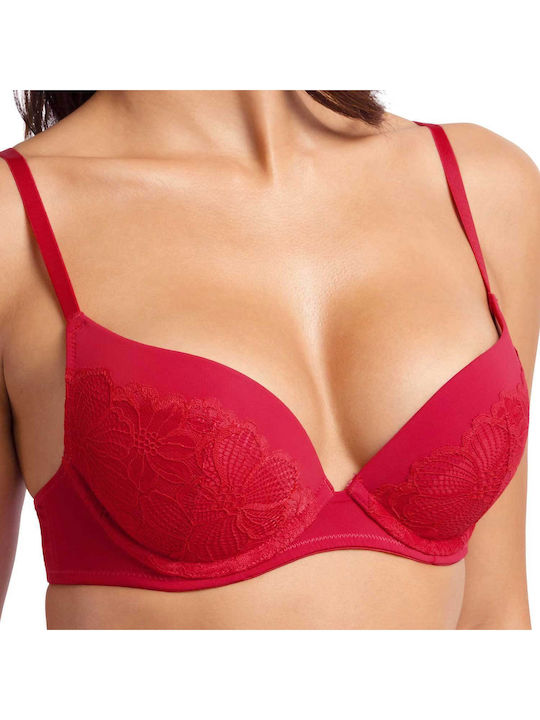 Κόκκινο & Μπεζ Sutien pentru Decolteu Adânc cu Baloane 2Pack
