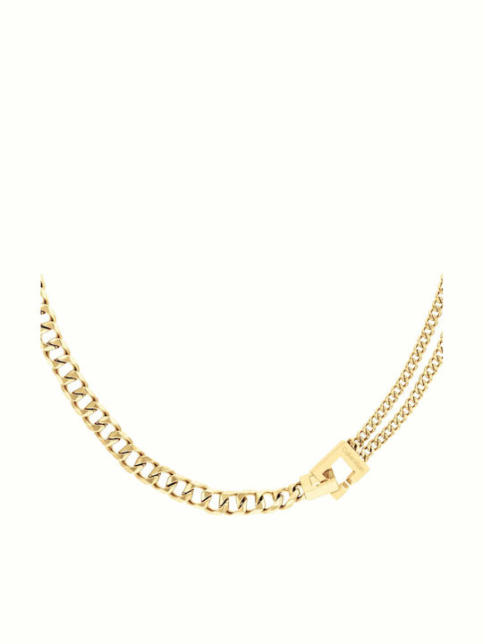 Calvin Klein Chain Neck made of Stainless Steel Gold-plated Length 45cm