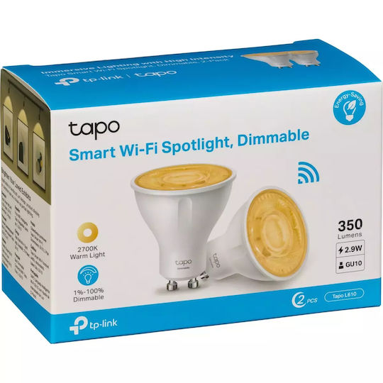 TP-LINK Smart Bulbs Tapo L610 v1 LED 2.9W for Socket GU10 Warm White Dimmable 2pcs