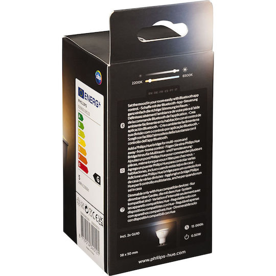 Philips Smart Λάμπες LED 4.3W για Ντουί GU10 και Σχήμα MR16 Θερμό Λευκό 350lm 2τμχ