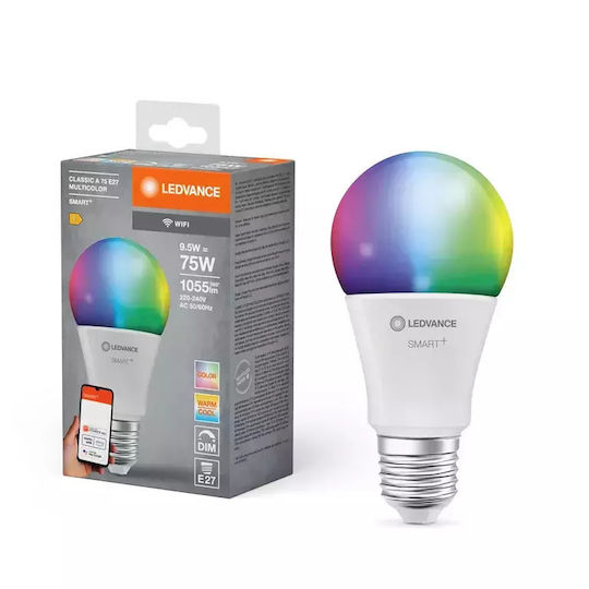 Ledvance Smart Bulb LED 9.5W for Socket E27 and Shape A75 RGBW 1055lm