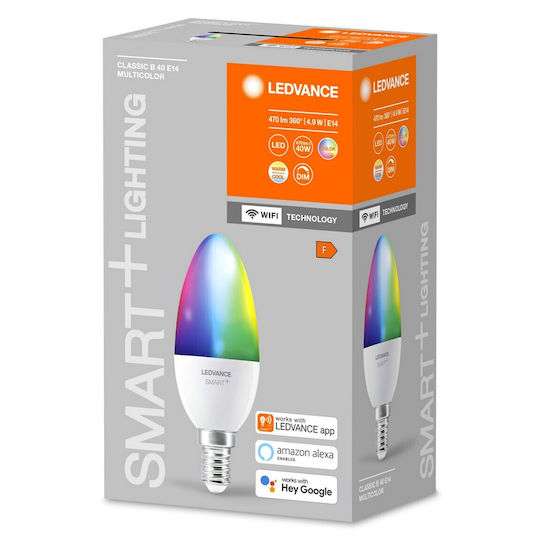 Ledvance Smart Λάμπα LED 4.9W για Ντουί E14 Θερμό Λευκό 470lm Dimmable