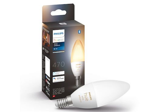Philips Смарт крушка LED 5.2W за фасунга E14 Регулируем бял цвят 470лм