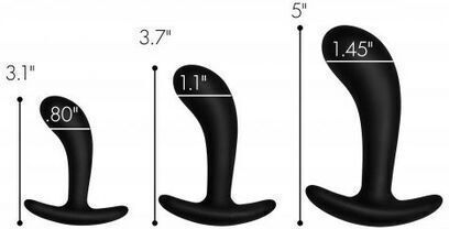 Master Series Curved Anal Trainer Anale Plugs Elektrische Gitarren Black 3Stück