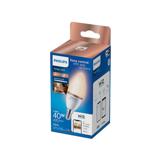 Philips Smart Bulb LED 4.9W for Socket E14 and Shape C37 Adjustable White 470lm