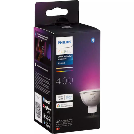 Philips Smart Lampe LED 6.3W für Fassung GU5.3 und Form MR16 RGBW 400lm Dimmbar 929003575301