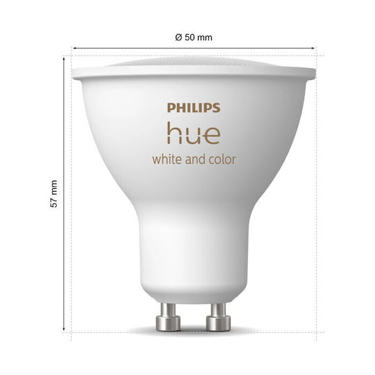 Philips Smart Bulbs LED 4.2W for Socket GU10 RGBW 400lm Dimmable 3pcs