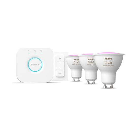 Philips Smart Λάμπες LED 4.2W για Ντουί GU10 Ρυθμιζόμενο Λευκό 400lm 3τμχ